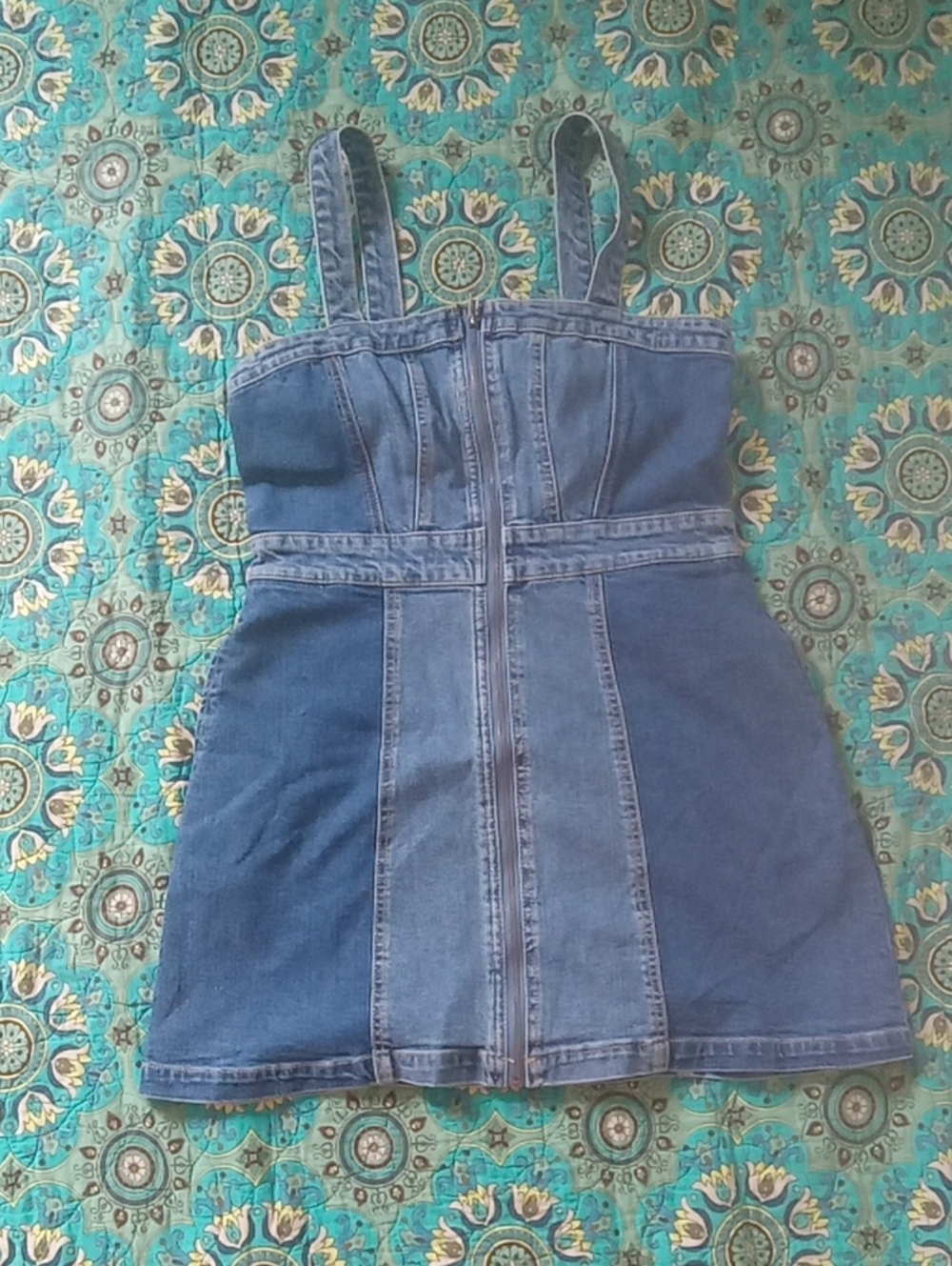 wild fable Blue Denim Zip-Front Mini Dress